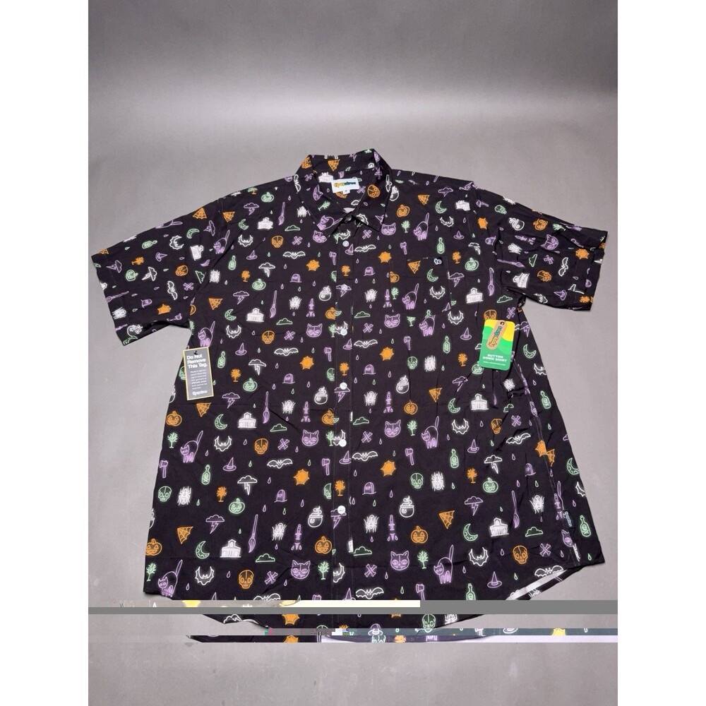 Tipsy Elves MEN'S BLACK MAGIC Halloween BUTTON DOWN SHIRT Size 3XL NWT